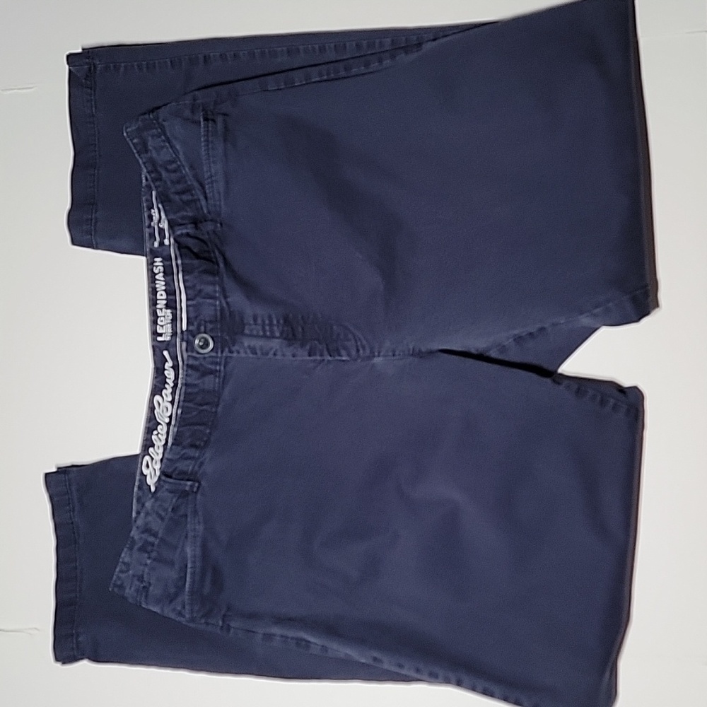 Eddie Bauer Legend Wash Curvy Straight Slacks Navy Blue Flat Front 20